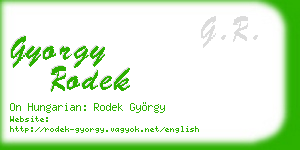 gyorgy rodek business card
