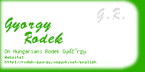 gyorgy rodek business card